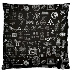 Doodle Art Chemistry Art Large Premium Plush Fleece Cushion Case (one Side) by Cemarart