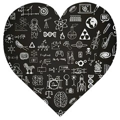 Doodle Art Chemistry Art Wooden Puzzle Heart by Cemarart