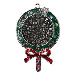 Doodle Art Chemistry Art Metal X mas Lollipop With Crystal Ornament