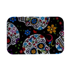 Sugar Skull Black Olorful Flower Open Lid Metal Box (silver)   by Cemarart