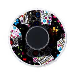 Sugar Skull Black Olorful Flower On-the-go Memory Card Reader by Cemarart