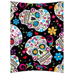 Sugar Skull Black Olorful Flower Back Support Cushion by Cemarart