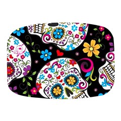 Sugar Skull Black Olorful Flower Mini Square Pill Box by Cemarart