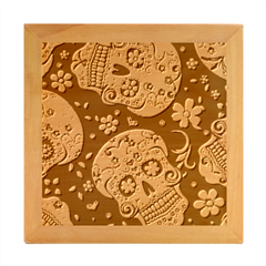 Sugar Skull Black Olorful Flower Wood Photo Frame Cube by Cemarart