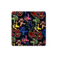 Dead Head Deadhead Grateful Dead Square Magnet by Cemarart