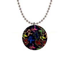 Dead Head Deadhead Grateful Dead 1  Button Necklace by Cemarart