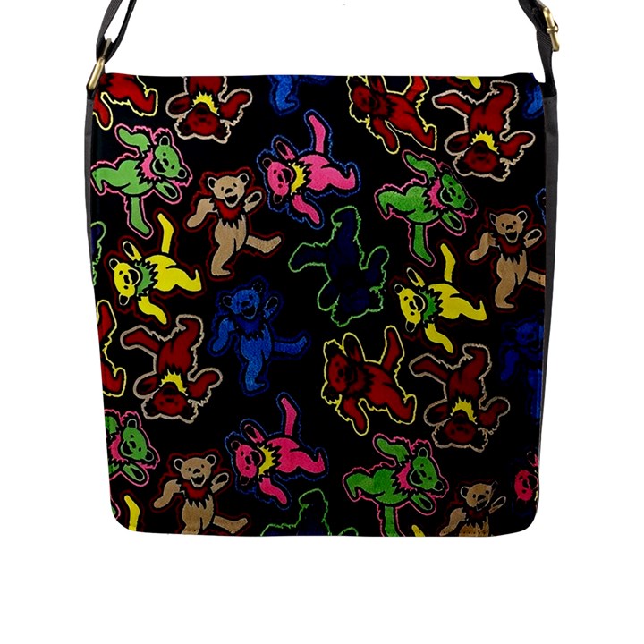 Dead Head Deadhead Grateful Dead Flap Closure Messenger Bag (L)