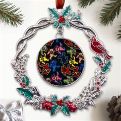 Dead Head Deadhead Grateful Dead Metal X mas Wreath Holly Leaf Ornament by Cemarart