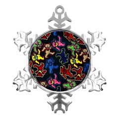 Dead Head Deadhead Grateful Dead Metal Small Snowflake Ornament by Cemarart