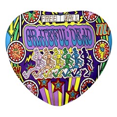 Grateful Dead Heart Glass Fridge Magnet (4 Pack)