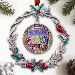 Grateful Dead Metal X mas Wreath Holly Leaf Ornament by Cemarart