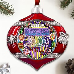 Grateful Dead Metal Snowflake And Bell Red Ornament by Cemarart