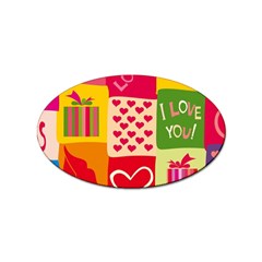 I Love You Doodle Sticker (oval)