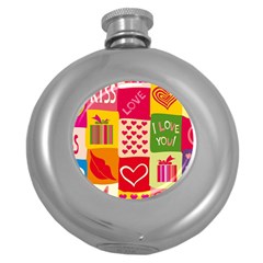 I Love You Doodle Round Hip Flask (5 Oz)