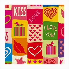 I Love You Doodle Medium Glasses Cloth by Cemarart