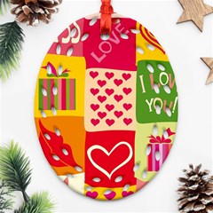 I Love You Doodle Ornament (oval Filigree)