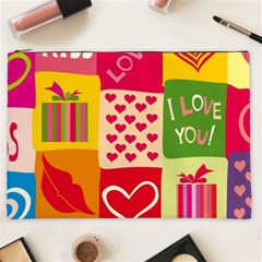 I Love You Doodle Cosmetic Bag (xxl)