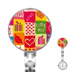 I Love You Doodle Stainless Steel Nurses Watch