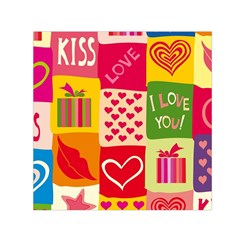 I Love You Doodle Square Satin Scarf (30  X 30 ) by Cemarart