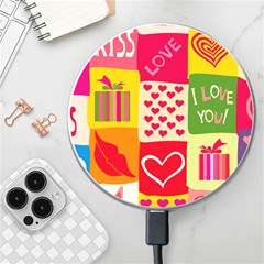 I Love You Doodle Wireless Fast Charger(white) by Cemarart