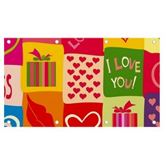 I Love You Doodle Banner And Sign 7  X 4  by Cemarart