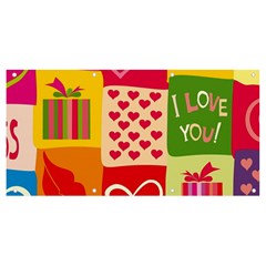 I Love You Doodle Banner And Sign 8  X 4  by Cemarart