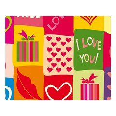 I Love You Doodle Premium Plush Fleece Blanket (large) by Cemarart