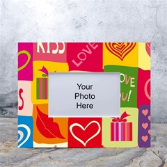 I Love You Doodle White Tabletop Photo Frame 4 x6  by Cemarart