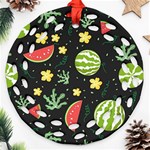 Watermelon Doodle Pattern Round Filigree Ornament (Two Sides) Front