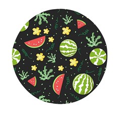 Watermelon Doodle Pattern Mini Round Pill Box by Cemarart