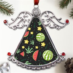 Watermelon Doodle Pattern Metal Angel With Crystal Ornament by Cemarart