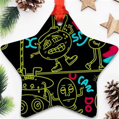 Keep Smiing Doodle Ornament (star)