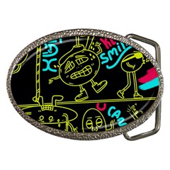 Keep Smiing Doodle Belt Buckles by Cemarart