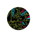 Keep Smiing Doodle Rubber Round Coaster (4 pack) Front