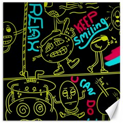 Keep Smiing Doodle Canvas 20  X 20  by Cemarart