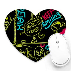 Keep Smiing Doodle Heart Mousepad by Cemarart