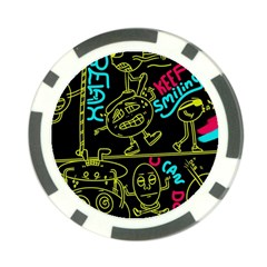 Keep Smiing Doodle Poker Chip Card Guard (10 Pack) by Cemarart