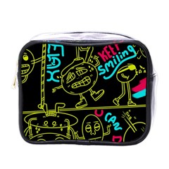 Keep Smiing Doodle Mini Toiletries Bag (one Side) by Cemarart