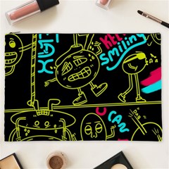 Keep Smiing Doodle Cosmetic Bag (xxl) by Cemarart