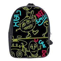 Keep Smiing Doodle School Bag (xl) by Cemarart