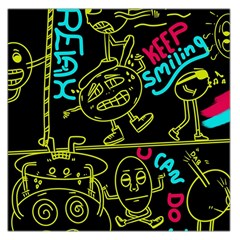 Keep Smiing Doodle Square Satin Scarf (36  X 36 )