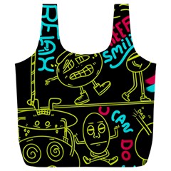 Keep Smiing Doodle Full Print Recycle Bag (xxxl) by Cemarart