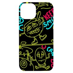 Keep Smiing Doodle Iphone 14 Black Uv Print Case by Cemarart