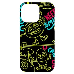 Keep Smiing Doodle Iphone 14 Pro Max Black Uv Print Case by Cemarart