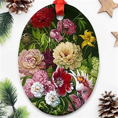 Parrot Painting Flower Art Ornament (oval) by Cemarart