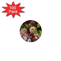 Parrot Painting Flower Art 1  Mini Buttons (100 Pack) 