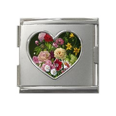 Parrot Painting Flower Art Mega Link Heart Italian Charm (18mm) by Cemarart