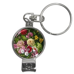 Parrot Painting Flower Art Nail Clippers Key Chain