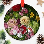 Parrot Painting Flower Art Round Ornament (Two Sides) Front