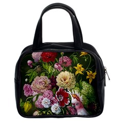 Parrot Painting Flower Art Classic Handbag (two Sides)